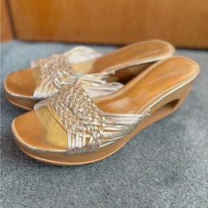 Calvin Klein Gold Wedges